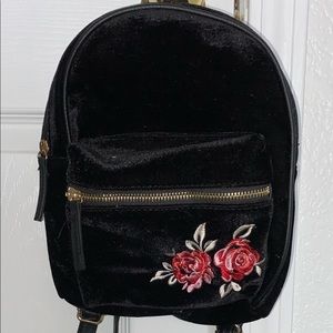 Black Velvet Mini Backpack